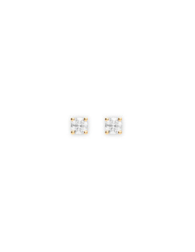 Pendientes Oro Amarillo Y Diamante
