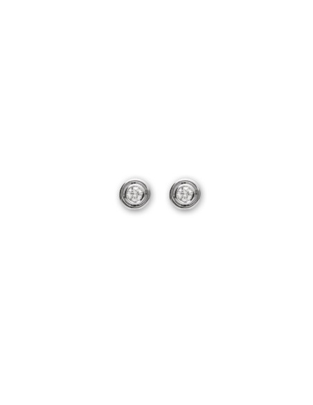 Pendientes Oro Blanco, Diamante Y Esmeralda