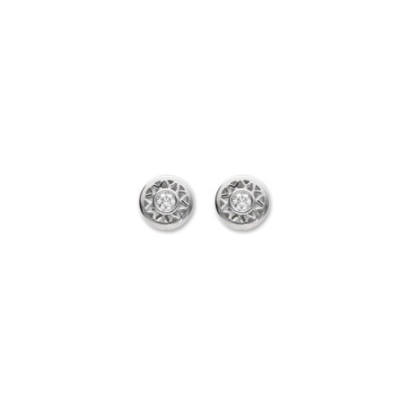 Pendientes Oro Blanco Y Diamante. Género: Mujer. Material: Oro rosa. Piedras: Diamantes