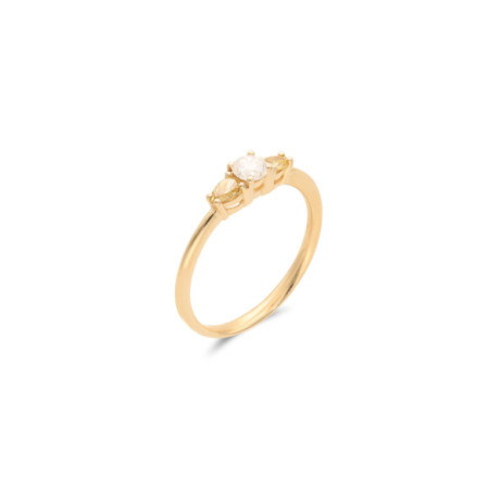 Anillo Oro Amarillo Y Diamantes. Género: Mujer. Material: Oro amarillo. Piedras: Diamantes