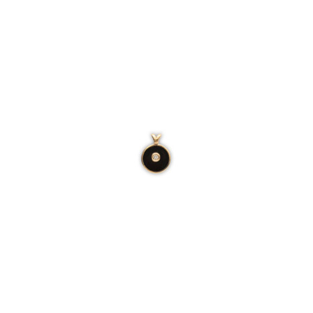 Colgante Oro Amarillo, Diamante Y Ónix. Género: Mujer. Material: Oro amarillo. Piedras: Diamantes,Onix