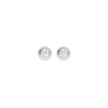 Pendientes Oro Blanco Con Diamante. Género: Mujer. Material: Oro blanco. Piedras: Diamantes