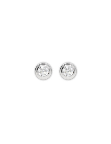 Pendientes Oro Blanco Con Diamante