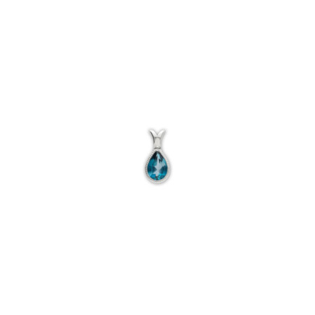 Colgante Oro Blanco Y Topacio. Género: Mujer. Material: Oro blanco. Piedras: Topacio azul