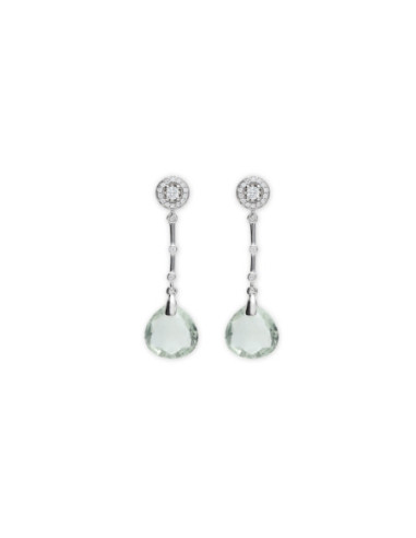 Pendientes Plata, Circonitas Y Amatista