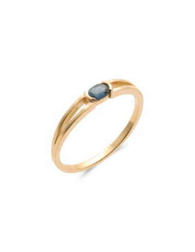 Anillo Oro Amarillo Y Zafiro