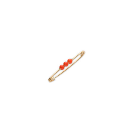 Alfiler Oro Amarillo Coral. Género: Mujer,Niña,Niño. Material: Oro amarillo. Piedras: Coral