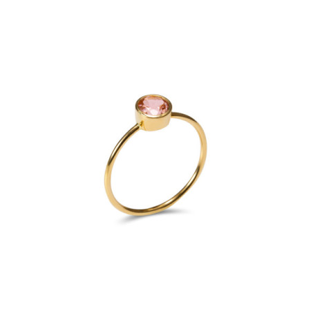 Sortija Oro y Piedra Rosa. Género: Mujer. Material: Oro amarillo. Piedras: Otras gemas