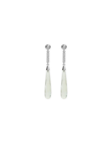 Pendientes Plata, Circonitas Y Amatista