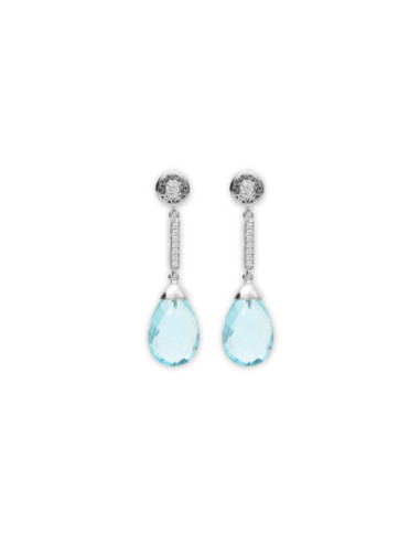 Pendientes Plata, Circonitas Y Topacio