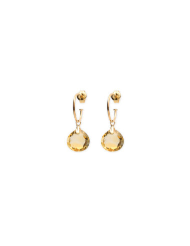 Argollas Oro Amarillo Y Citrino