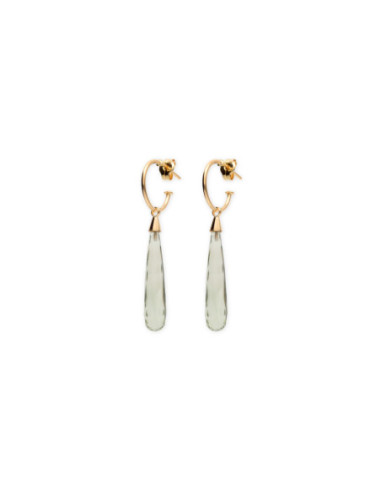 Argollas Oro Amarillo Y Amatista