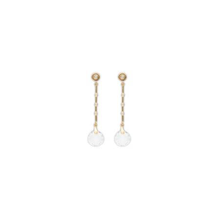 Pendientes Oro Amarillo, Diamantes Y Cristal De Roca. Género: Mujer. Material: Oro amarillo. Piedras: Diamantes,Otras gemas