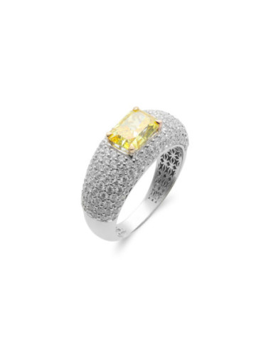 Anillo Oro Blanco Y Diamantes