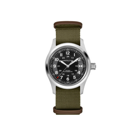Reloj Khaki Field Auto 38mm Call Of Duty H70475930. Género: Hombre. Material: Acero. Tamaño: De 32mm a 38mm. Correa: Nato. Color esfera: Negro. Estilo: Casual. Movimiento: Automático. Características técnicas: Hora y segundero