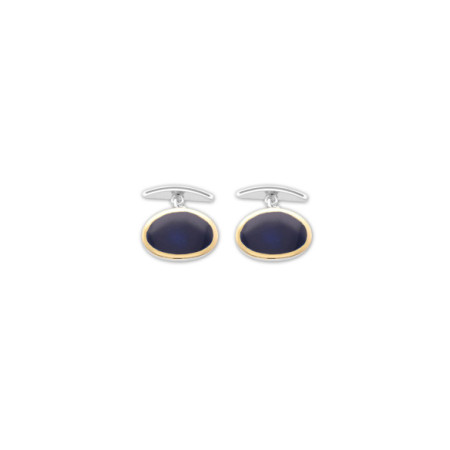 Gemelos Plata-Oro Y Esmalte. Género: Hombre. Material: Oro amarillo,Plata. Piedras: Sin gemas