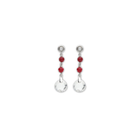 Pendientes Plata, Circonita, Jade Y Cristal De Roca. Género: Mujer. Material: Plata. Piedras: Circonitas,Jade,Otras gemas