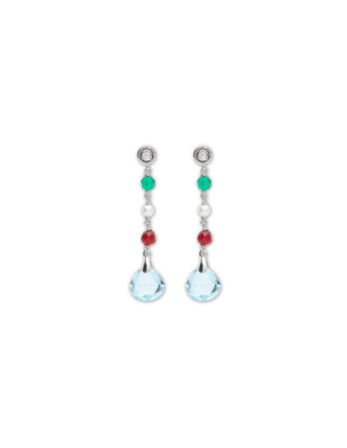 Pendientes Plata, Circonita, Ágata, Perla, Jade Y Topacio