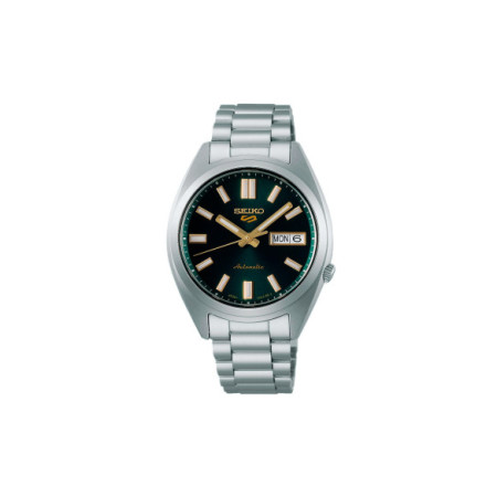 Reloj Seiko 5 Sports SNXS series SRPL57K1. Género: Hombre. Material: Acero. Tamaño: De 32mm a 38mm. Correa: Acero. Color esfera: Verde. Estilo: Casual. Movimiento: Automático. Características técnicas: Calendario,Hora y segundero,Reserva de marcha