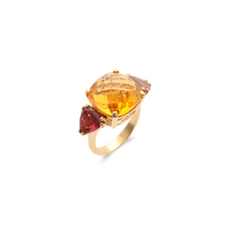 Anillo Oro Amarillo, Citrino Y Turmalinas. Género: Mujer. Material: Oro amarillo. Piedras: Turmalinas,Citrino