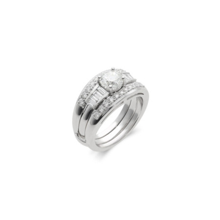 Anillo Oro Blanco Y Diamantes. Género: Mujer. Material: Oro blanco. Piedras: Diamantes