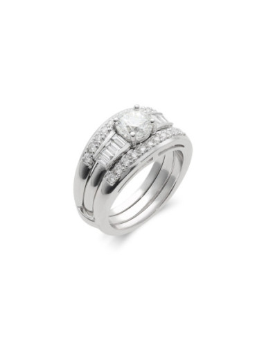 Anillo Oro Blanco Y Diamantes