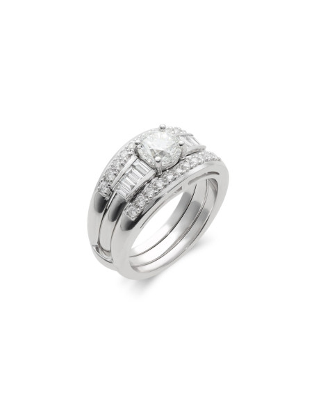 Anillo Oro Blanco Y Diamantes