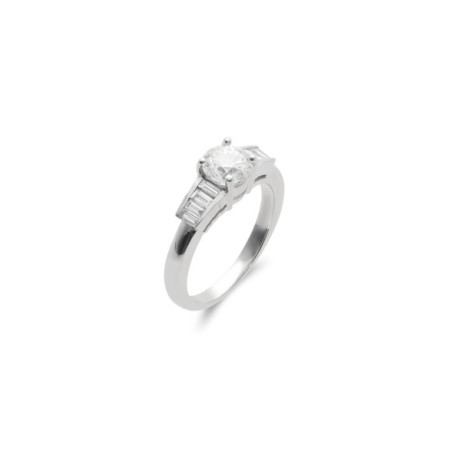 Anillo Oro Blanco Y Diamantes. Género: Mujer. Material: Oro blanco. Piedras: Diamantes