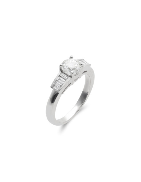 Anillo Oro Blanco Y Diamantes