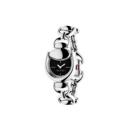 Reloj Gucci Horsebit YA168501. Género: Mujer. Material: Acero. Tamaño: Menos de 32mm. Correa: Acero. Color esfera: Negro. Estilo: Clásico. Movimiento: Cuarzo. Características técnicas: Solo hora