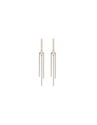 Pendientes Oro Amarillo Y Circonita