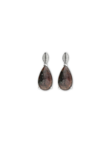 Pendientes Oro Blanco, Zafiro Y Diamantes