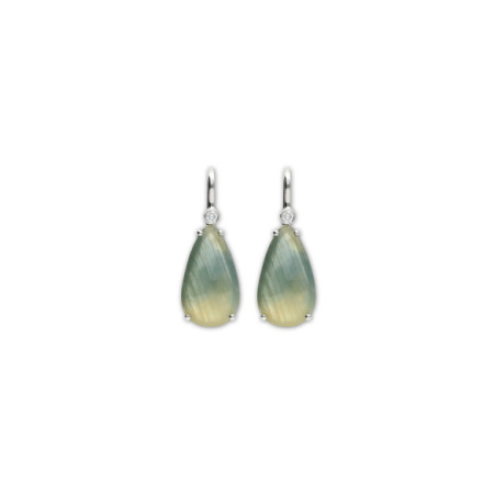 Pendientes Oro Blanco, Diamante Y Zafiro. Género: Mujer. Material: Oro blanco. Piedras: Diamantes,Zafiros