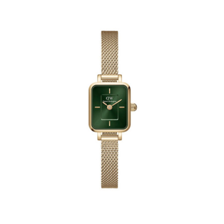 Reloj Daniel Wellington Quadro Mini Evergold DW00100653. Género: Mujer. Material: Acero. Tamaño: Menos de 32mm. Correa: Acero. Color esfera: Verde. Estilo: Clásico. Movimiento: Cuarzo. Características técnicas: Solo hora