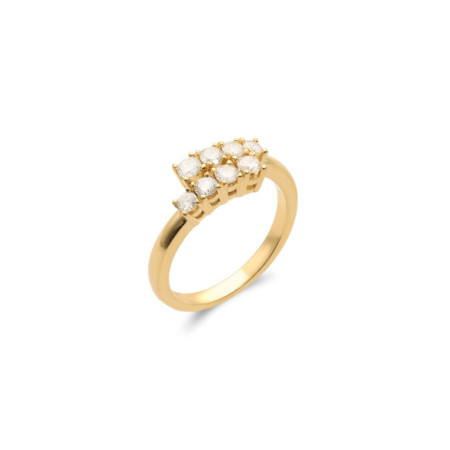 Anillo Oro Amarillo Y Diamantes. Género: Mujer. Material: Oro amarillo. Piedras: Diamantes