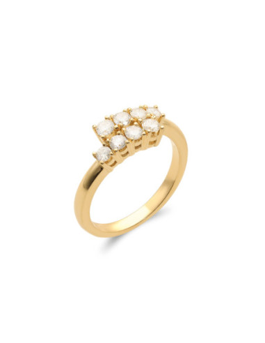 Anillo Oro Amarillo Y Diamantes