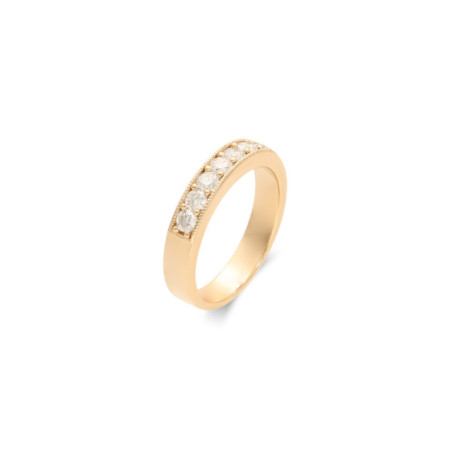 Anillo Oro Amarillo Y Diamantes. Género: Mujer. Material: Oro amarillo. Piedras: Diamantes