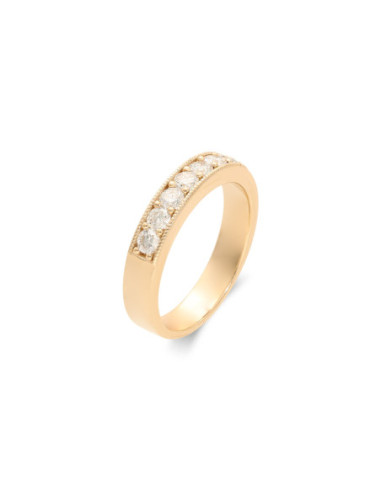 Anillo Oro Amarillo Y Diamantes