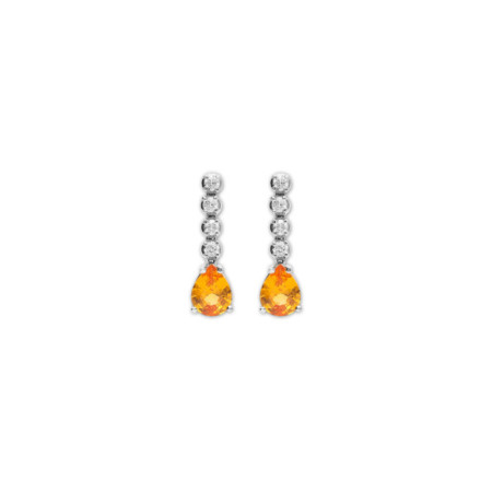 Pendientes Oro Blanco, Zafiro Y Diamantes. Género: Mujer. Material: Oro blanco. Piedras: Diamantes,Zafiros