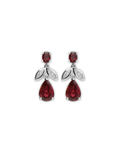 Pendientes Oro Blanco, Turmalinas Y Diamantes