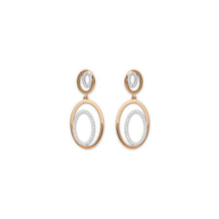 Pendientes Oro Amarillo-Blanco Y Diamantes. Género: Mujer. Material: Oro amarillo,Oro blanco. Piedras: Diamantes