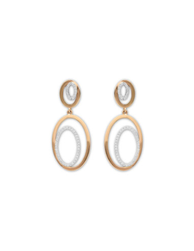Pendientes Oro Amarillo-Blanco Y Diamantes
