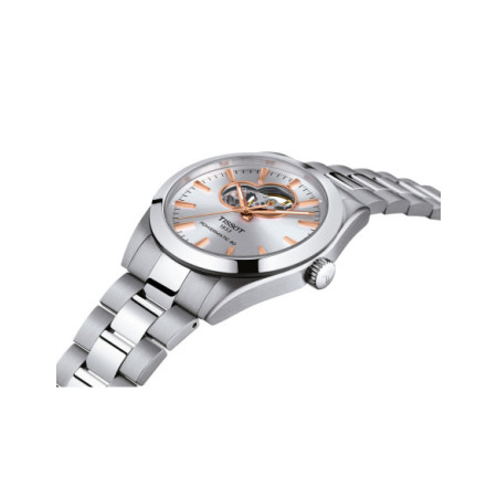 Reloj Tissot Gentleman Open Heart 40MM T127.407.11.031.01. Género: Hombre. Material: Acero. Tamaño: De 39mm a 42mm. Correa: Acero. Color esfera: Plata. Estilo: Casual. Movimiento: Automático. Características técnicas: Hora y segundero,Reserva de marcha