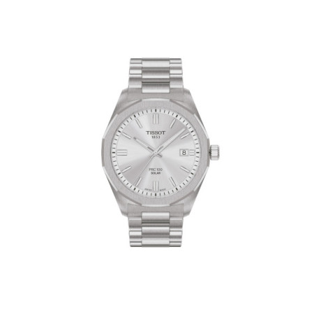 Reloj Tissot PRC 100 Solar 39MM T151.422.11.031.00. Género: Hombre. Material: Acero. Tamaño: De 39mm a 42mm. Correa: Acero. Color esfera: Plata. Estilo: Casual. Movimiento: Solar. Características técnicas: Hora y segundero,Calendario