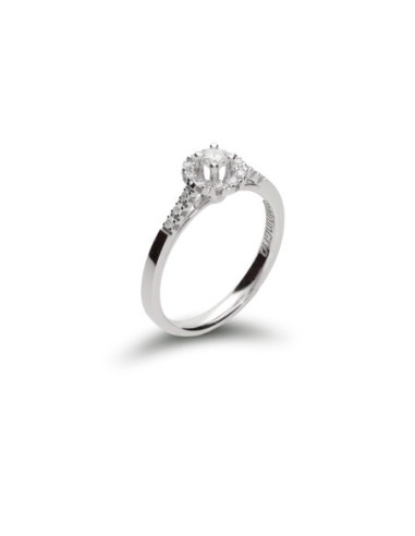 Anillo Oro Blanco Y Diamantes