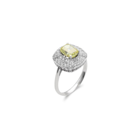 Anillo Oro Blanco Y Diamantes. Género: Mujer. Material: Oro blanco. Piedras: Diamantes