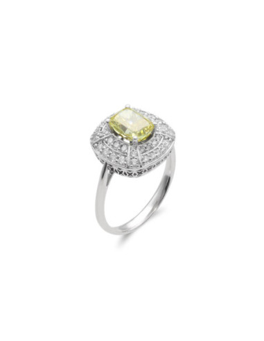 Anillo Oro Blanco Y Diamantes