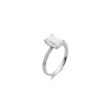 Anillo Oro Blanco Y Diamantes. Género: Mujer. Material: Oro blanco. Piedras: Diamantes