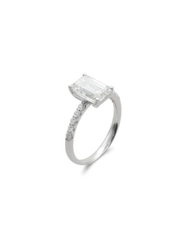 Anillo Oro Blanco Y Diamantes