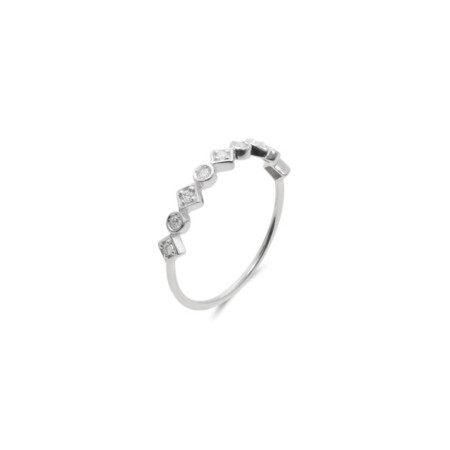 Anillo Oro Blanco Y Diamantes. Género: Mujer. Material: Oro blanco. Piedras: Diamantes